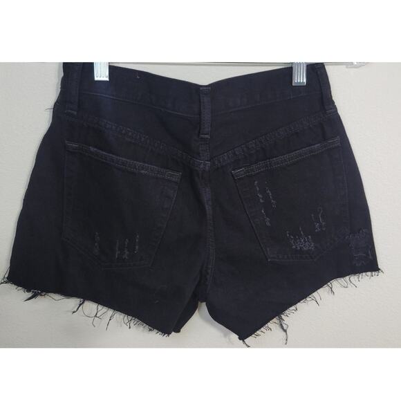 Free People Shorts Womens Size 26  Black Denim Shorts Witchy EMO Goth Cut Offs - Picture 3 of 9